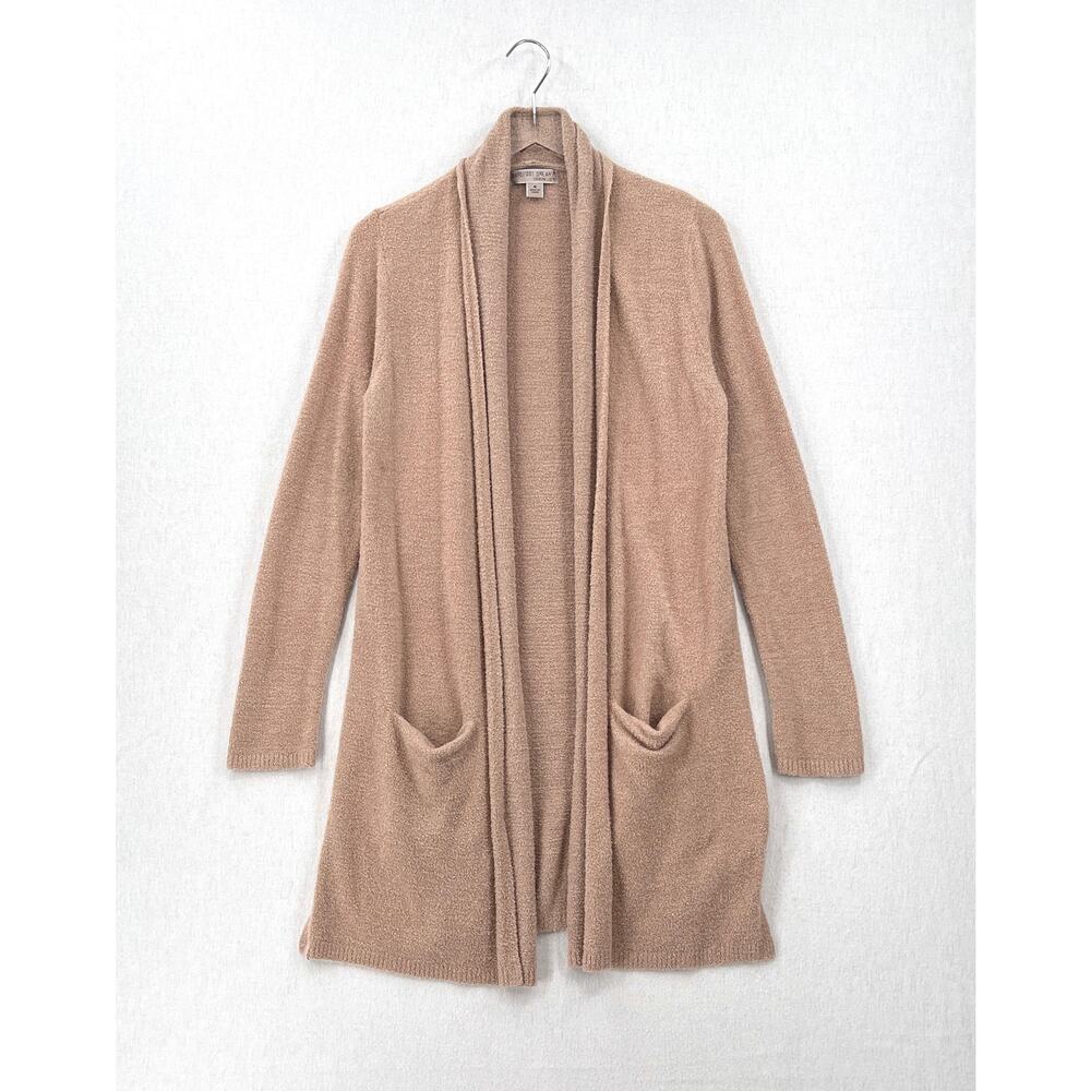 BAREFOOT DREAMS CozyChic Lite Essential Long Cardigan Womens Medium Taupe Tan